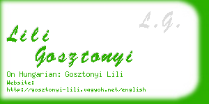 lili gosztonyi business card